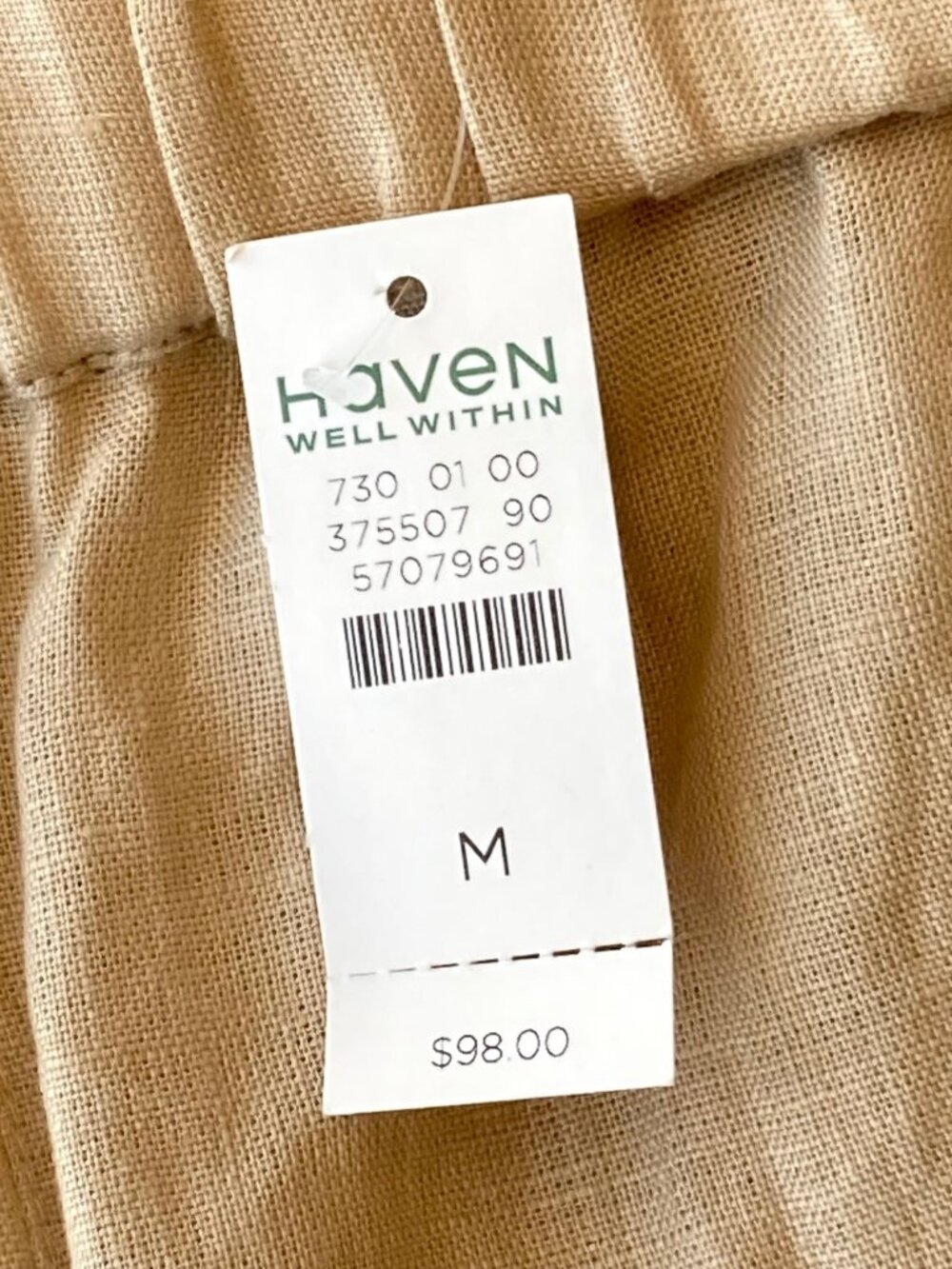 Haven Well Within Linen Tapered Pants Lagenlook Womens Medium M Beige NWT - Picture 4 of 10
